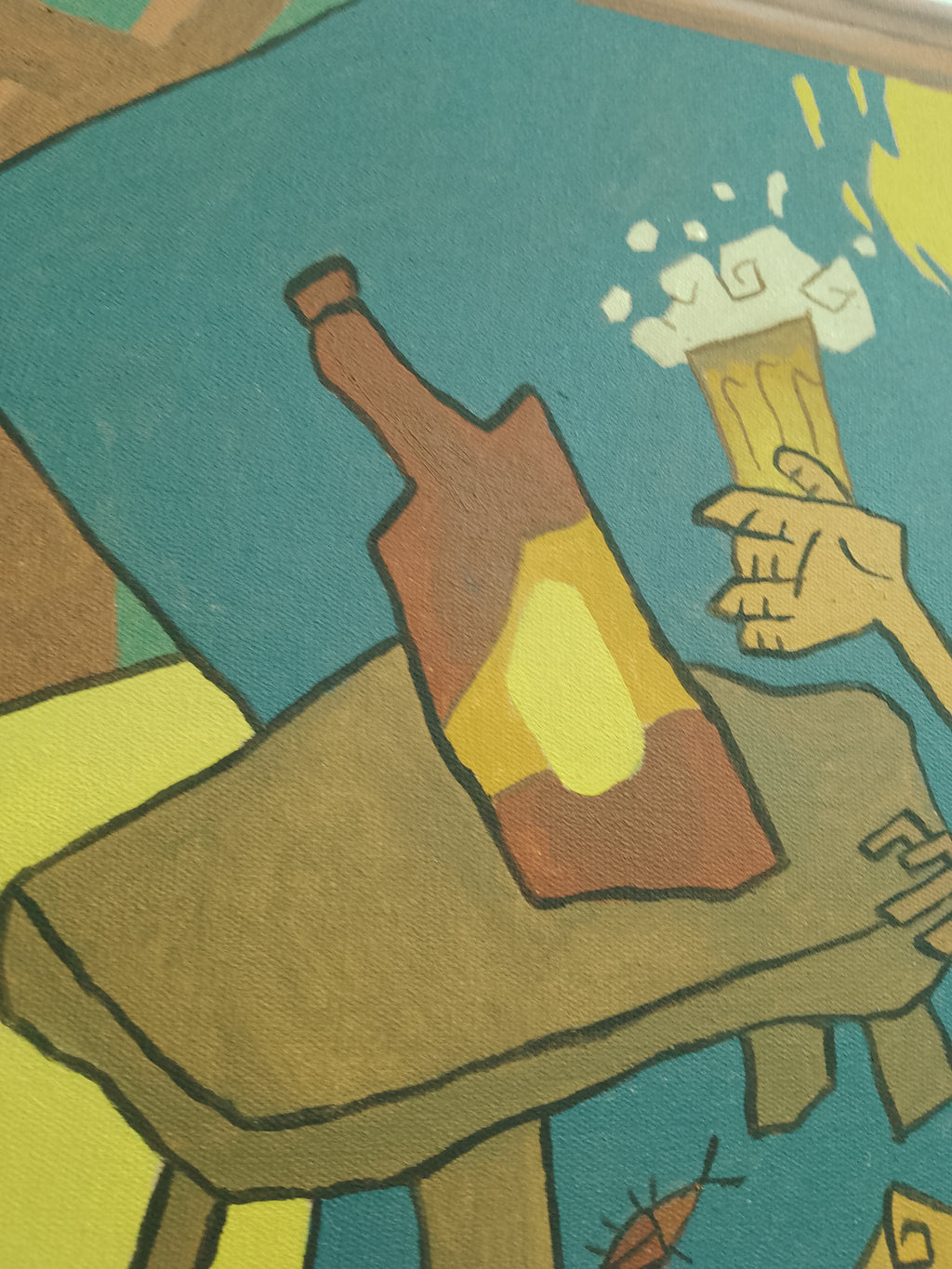 PÉ SUJO, CERVEJA GELADA - PINTURA ORIGINAL